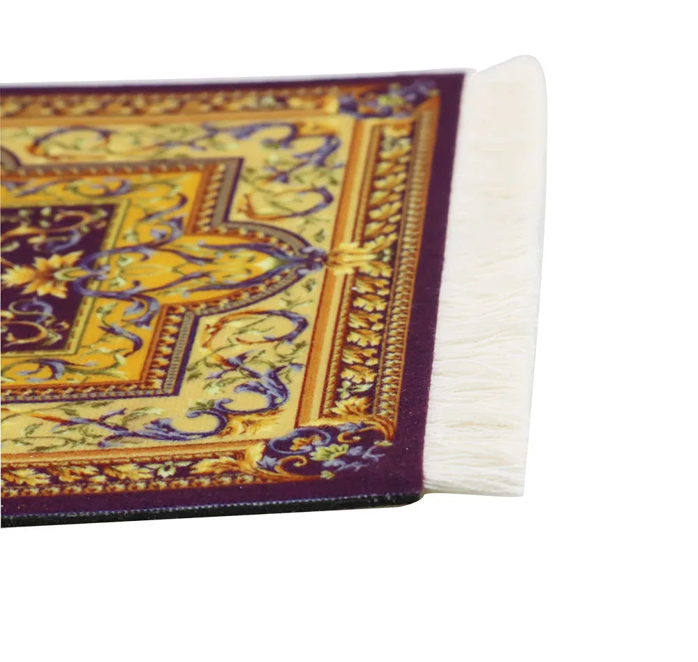 Persian Mini Woven Rug Mat Mousepad Retro Style Carpet Pattern Cup Laptop PC Mouse Pad with Fring Home Office Table Decor Craft