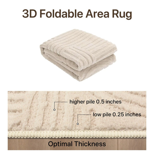 3D Maze Pattern Washable Area Rug