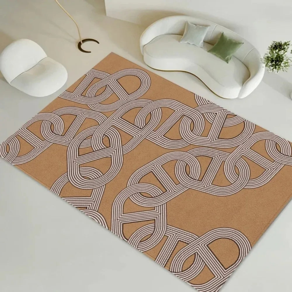 VIKAMA Modern Geometric Line Rug