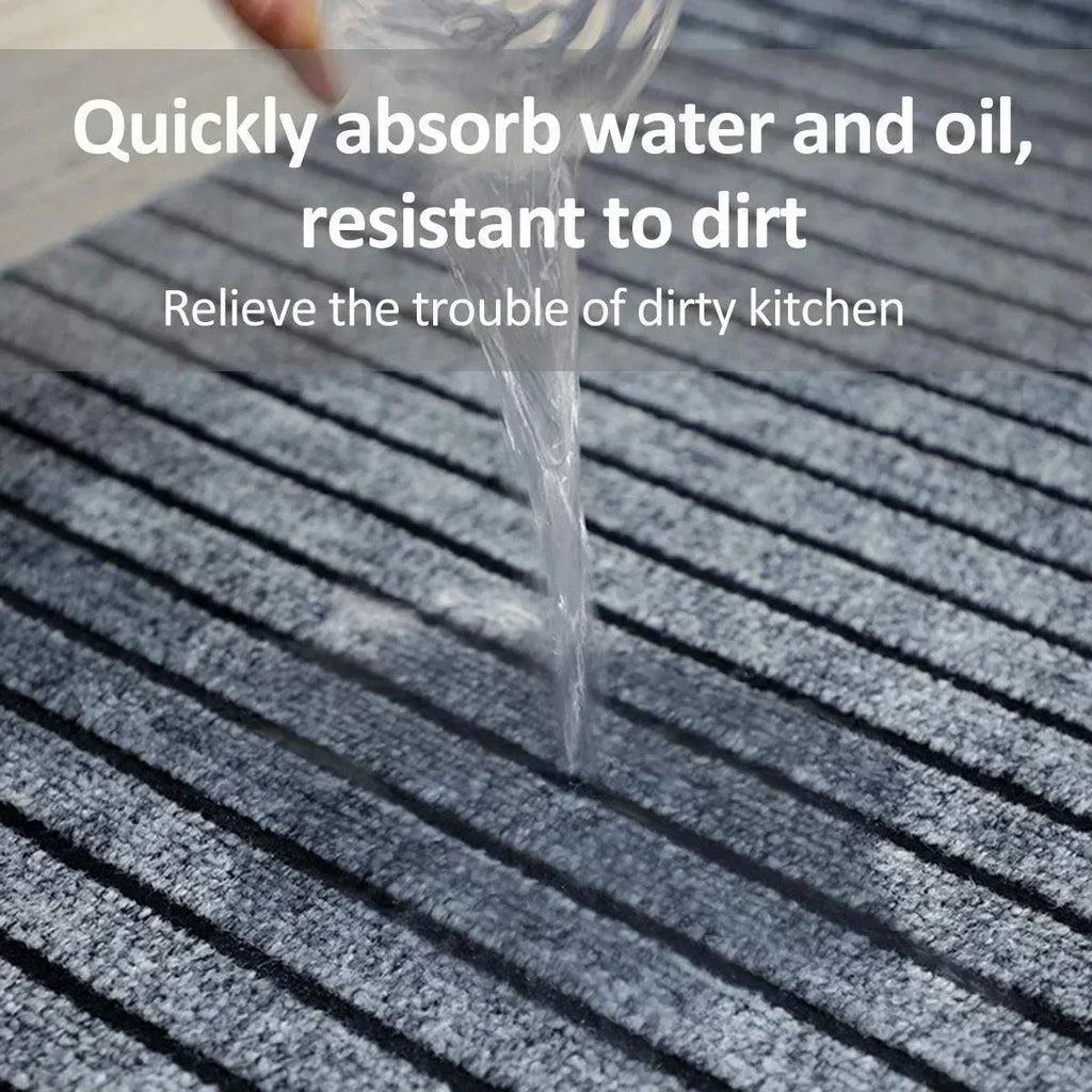 Striped Absorbent Kitchen & Entryway Mat