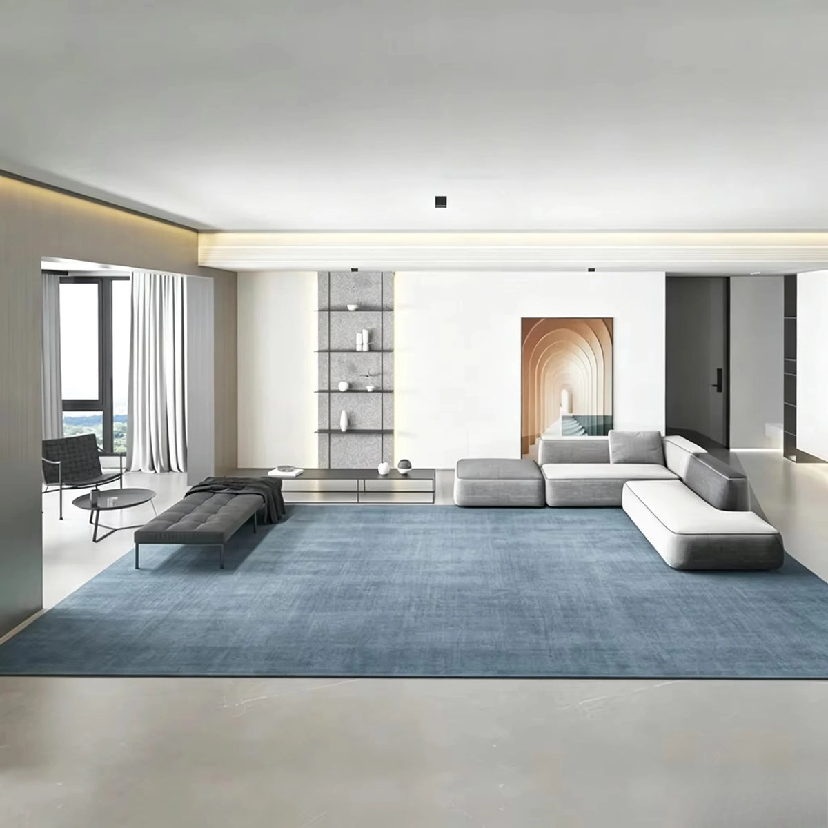 Solid-Color Modern Area Rug