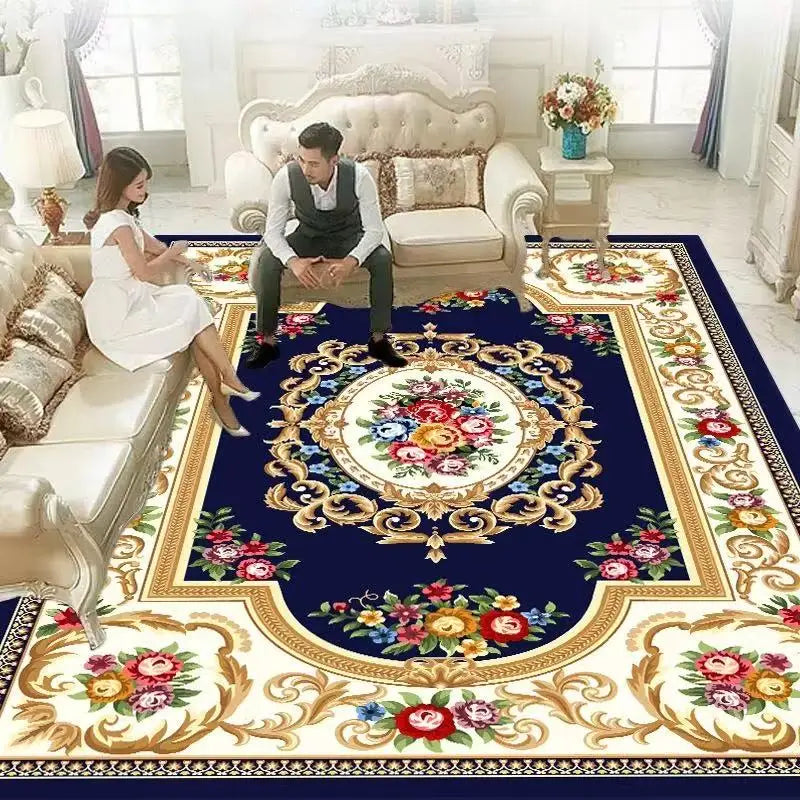 European Style Decoration Home Carpet Living Room Retro Persian Rugs Sofa Side Large Area Rug Room Doorway Cloakroom Floor Mat