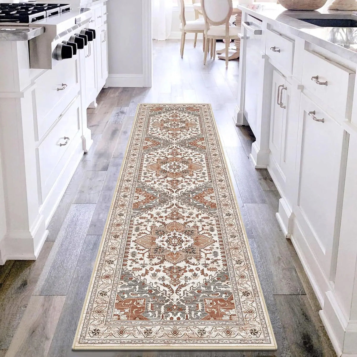 Persian Style Living Room Hall Carpet Long Hallway Corridor Rugs Non-slip Stairs Decor Runner Rug Kitchen Mat Size Customized