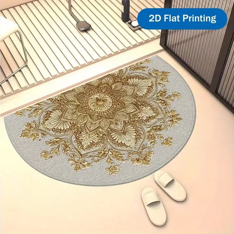European High-end Semi Circular Carpet Vintage Court Style Elegant Carpet Living Room Bedroom Kitchen Entrance Carpet