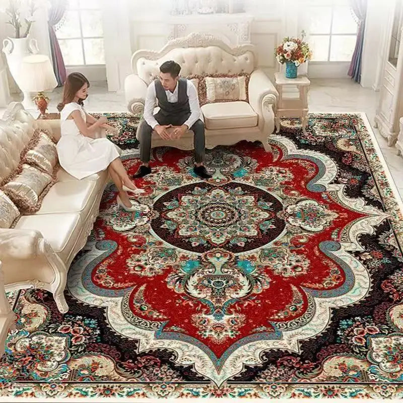 European Style Decoration Home Carpet Living Room Retro Persian Rugs Sofa Side Large Area Rug Room Doorway Cloakroom Floor Mat