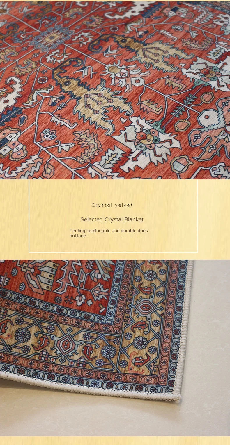 VIKAMA Vintage Persian Large Carpet Living Room Home Decoration Sofa End Table Area Blanket Bedroom Study Dining Room Floor Mat