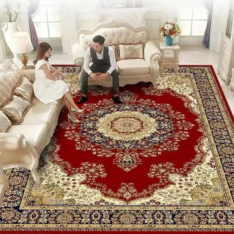 European Style Decoration Home Carpet Living Room Retro Persian Rugs Sofa Side Large Area Rug Room Doorway Cloakroom Floor Mat