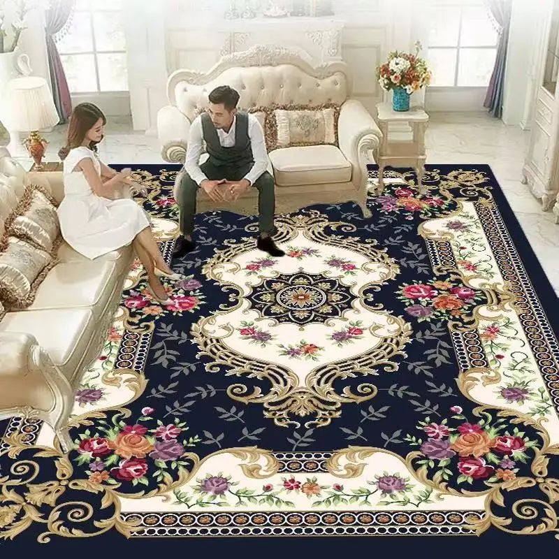 European Style Decoration Home Carpet Living Room Retro Persian Rugs Sofa Side Large Area Rug Room Doorway Cloakroom Floor Mat