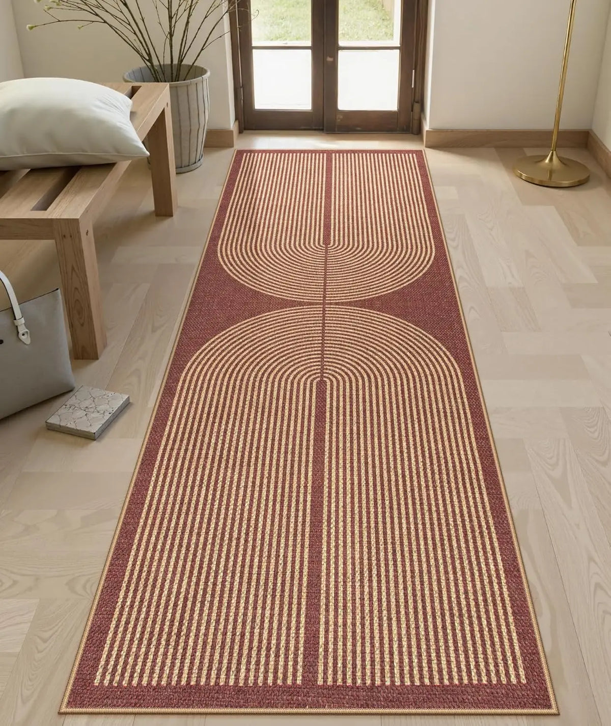 Minimalist Ripple Pattern Runner Rug