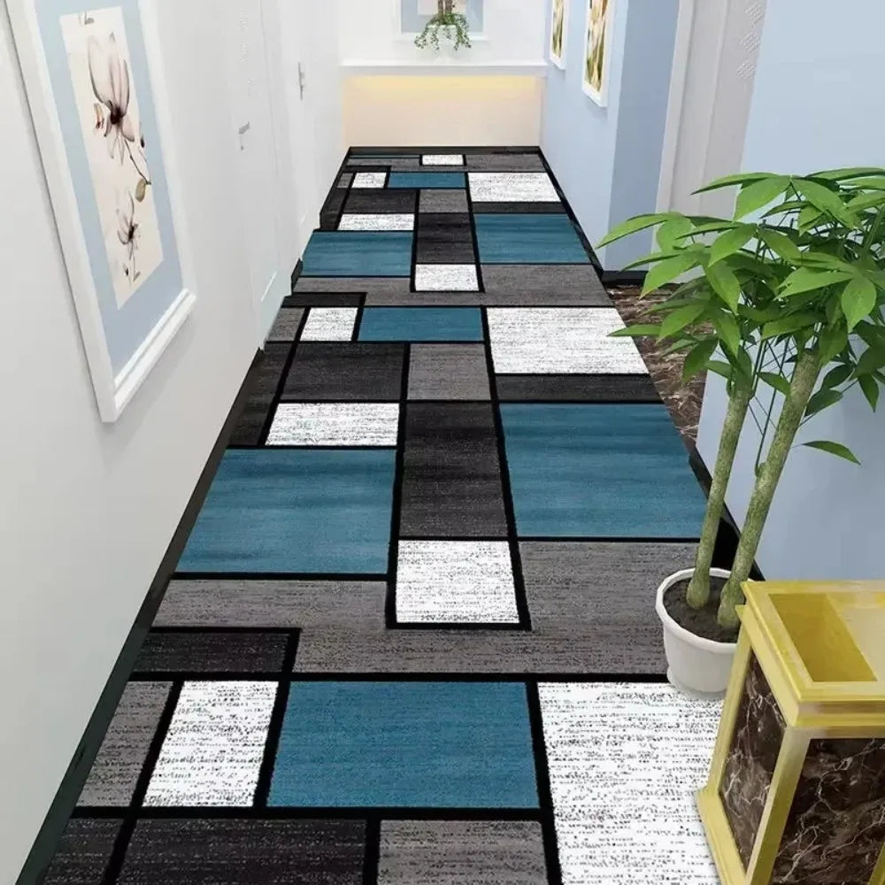 Modern Geometric Hallway Rug