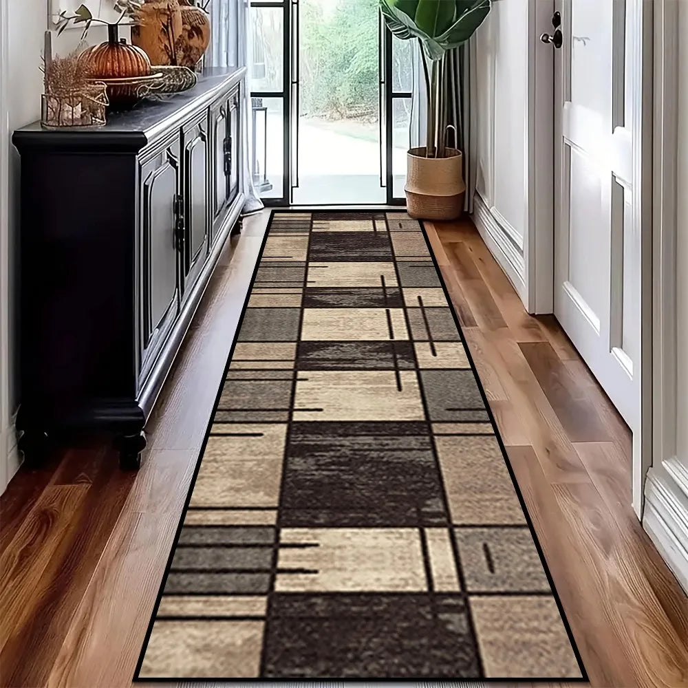 Modern Geometric Hallway Rug