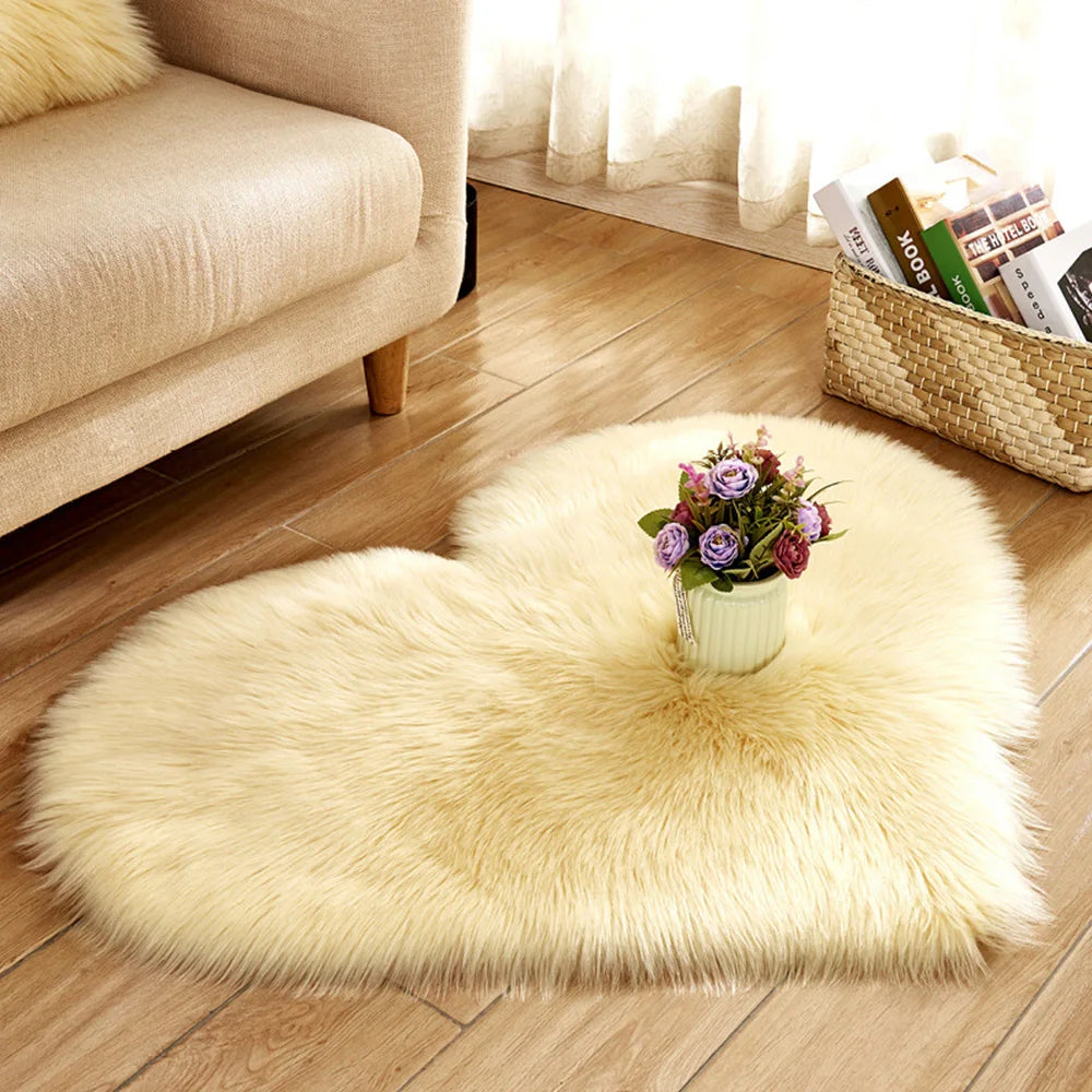 Heart-Shaped Plush Accent Rug