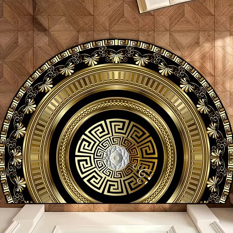 European High-end Semi Circular Carpet Vintage Court Style Elegant Carpet Living Room Bedroom Kitchen Entrance Carpet