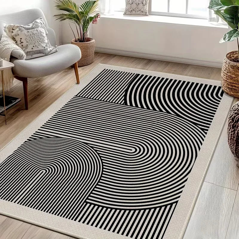 VIKAMA Green & Beige Mid-Century Rug