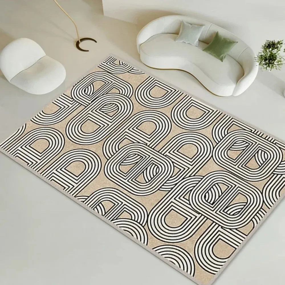 VIKAMA Modern Geometric Line Rug