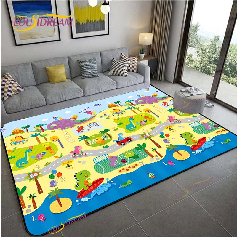 Road Traffic Rout Map Non-Slip Area Rug for Living Room,Bedroom,Playroom,Kitchen,Door Floor Mat Home Decor Rug Gift Alfombra