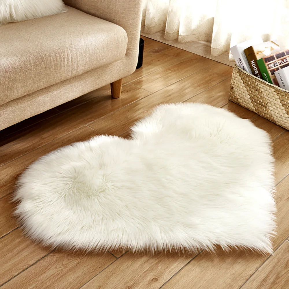 Heart-Shaped Plush Accent Rug