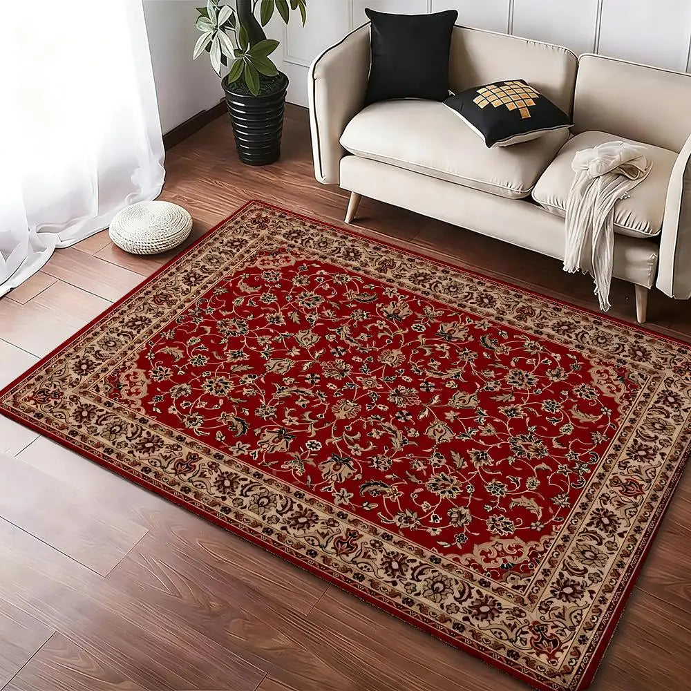 Red Persian-Style Plush Rug