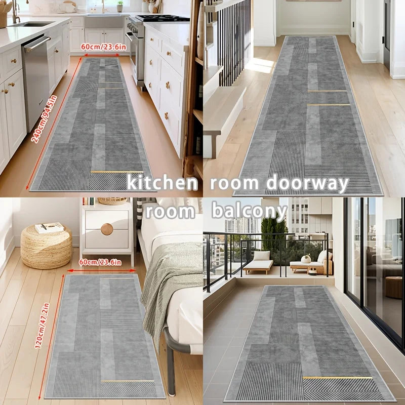 VIKAMA Minimalist Geometric Runner Rug