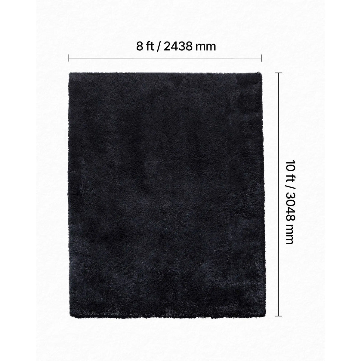 Extra-Thick Black Shag Area Rug