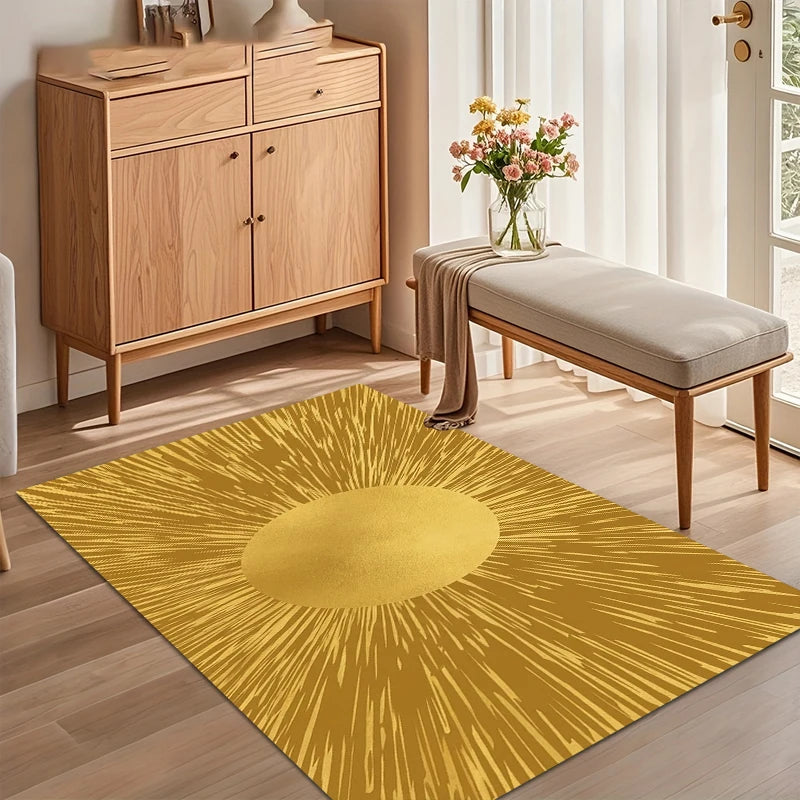 Gold Sunburst Persian Medallion Rug