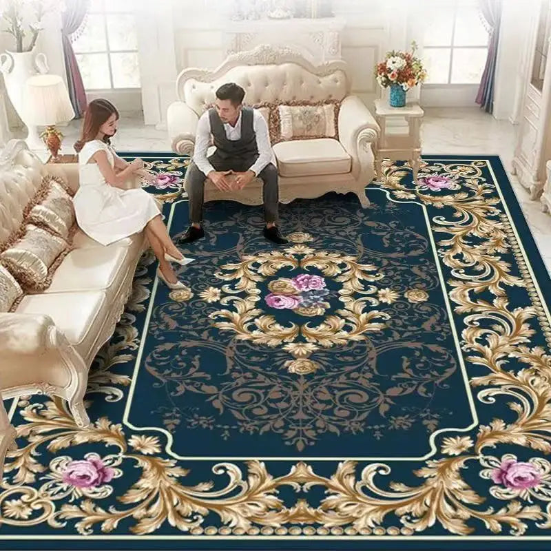 European Style Decoration Home Carpet Living Room Retro Persian Rugs Sofa Side Large Area Rug Room Doorway Cloakroom Floor Mat