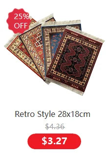 Hot Persian Mini Woven Rug Mat Mousepad Carpet Pattern Cup Mouse Pad with Fring Retro Style Home Office Table Decor Craft