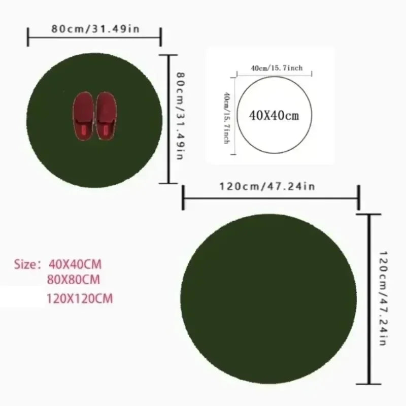 Green Mountain Landscape Round Rug