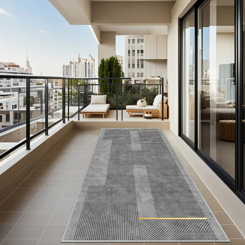 VIKAMA Minimalist Geometric Runner Rug