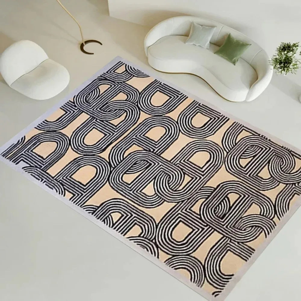 VIKAMA Modern Geometric Line Rug