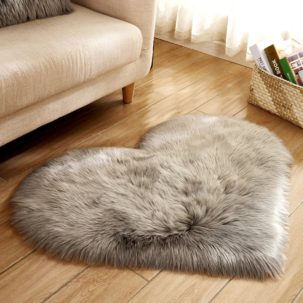 Heart-Shaped Plush Accent Rug