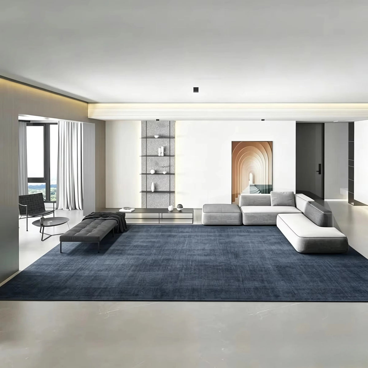 Solid-Color Modern Area Rug