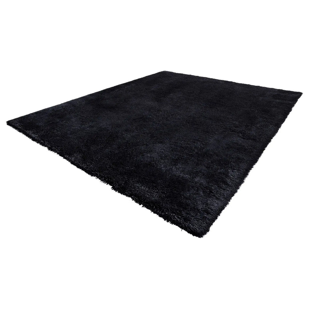 Extra-Thick Black Shag Area Rug