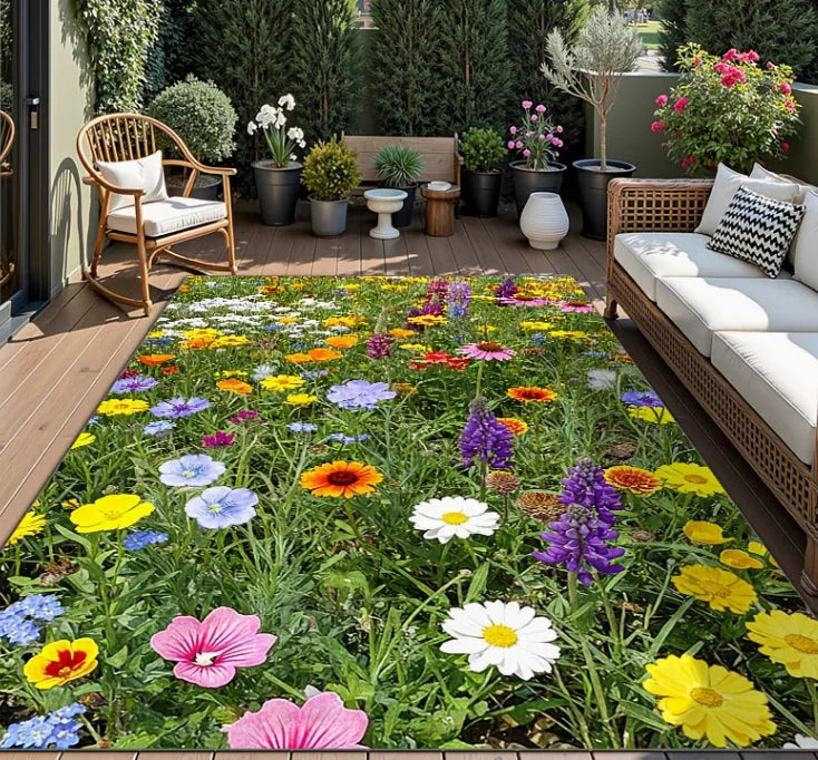 Modern Floral Outdoor Rug