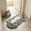 Cat-Shaped Plush Accent Rug