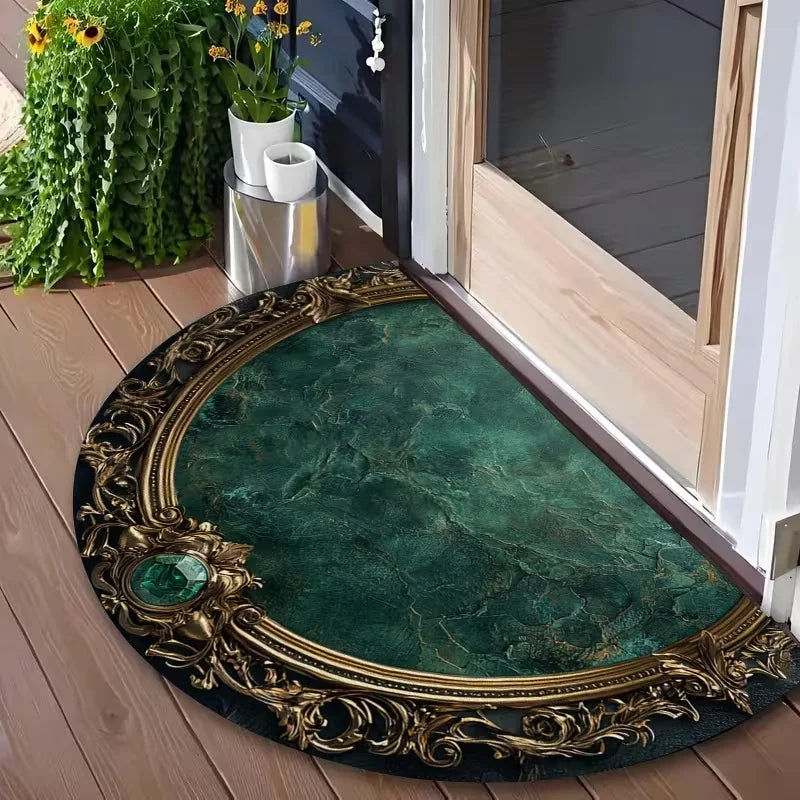 European High-end Semi Circular Carpet Vintage Court Style Elegant Carpet Living Room Bedroom Kitchen Entrance Carpet