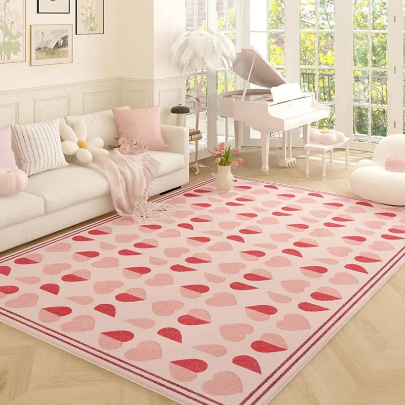 Pink Floral Plush Rug