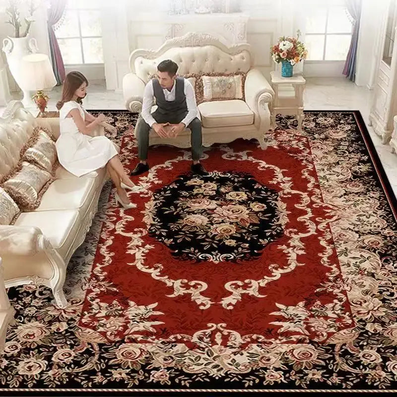 European Style Decoration Home Carpet Living Room Retro Persian Rugs Sofa Side Large Area Rug Room Doorway Cloakroom Floor Mat