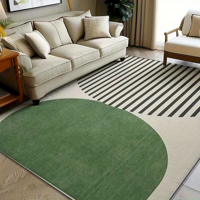 VIKAMA Green & Beige Mid-Century Rug