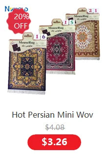 Hot Persian Mini Woven Rug Mat Mousepad Carpet Pattern Cup Mouse Pad with Fring Retro Style Home Office Table Decor Craft