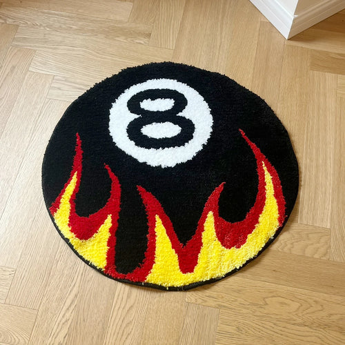Billiards No. 8 Cartoon Accent Rug