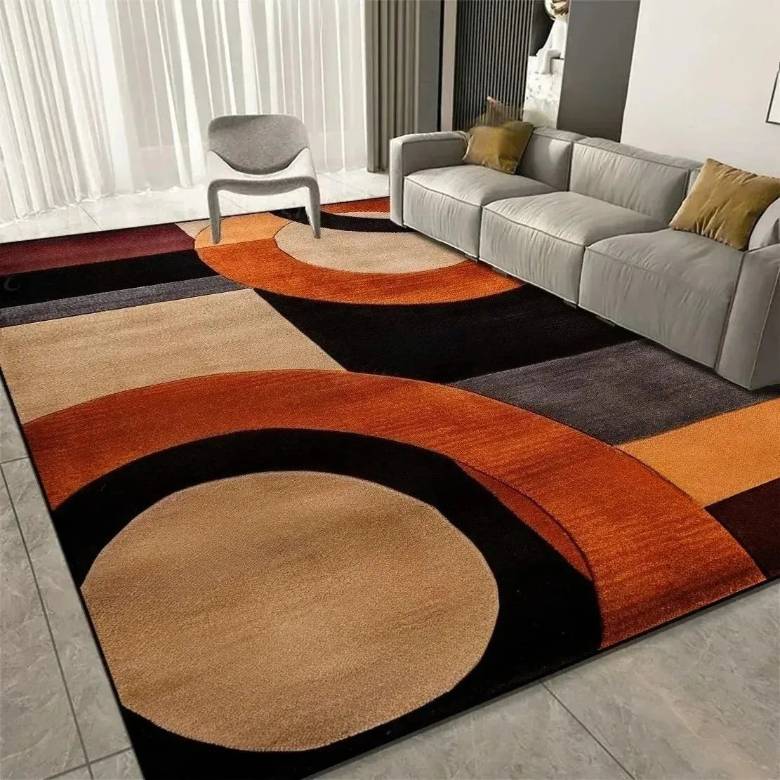 VIKAMA Orange & Beige Abstract Rug