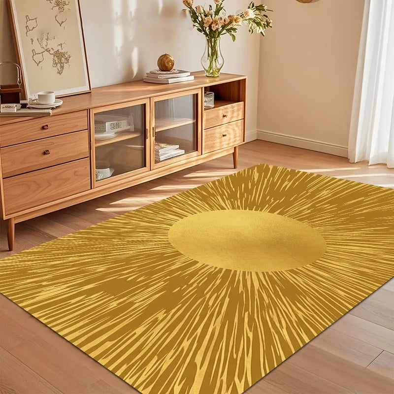 Gold Sunburst Persian Medallion Rug