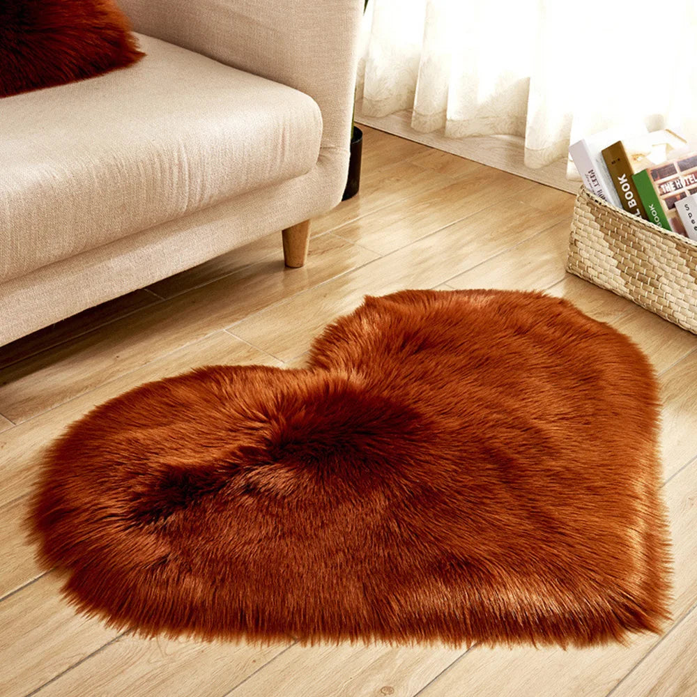 Heart-Shaped Plush Accent Rug