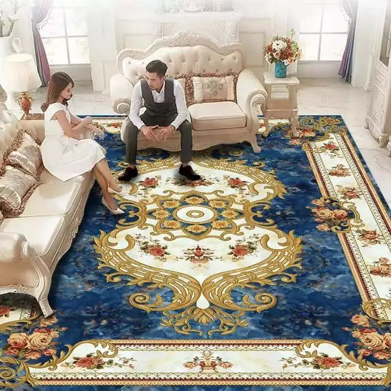 European Style Decoration Home Carpet Living Room Retro Persian Rugs Sofa Side Large Area Rug Room Doorway Cloakroom Floor Mat
