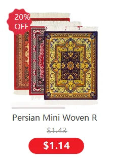Hot Persian Mini Woven Rug Mat Mousepad Carpet Pattern Cup Mouse Pad with Fring Retro Style Home Office Table Decor Craft