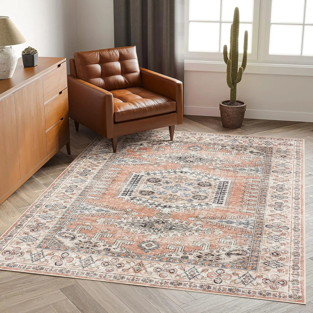 VIKAMA Vintage Persian Large Carpet Living Room Home Decoration Sofa End Table Area Blanket Bedroom Study Dining Room Floor Mat
