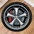 Car Rugs Tire Shape Round Mats Boys Bedroom Rug Car Hub Home Living Room Anti-slip Coffee Table Floor Mat Tapetes De Automóvil