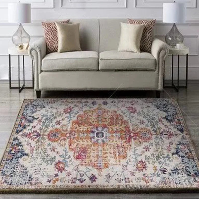 Persian Vintage Carpet for Living Room Old Style Lounge Rug Bedroom Decor Large Bedside Carpet Washable Non-slip Mats