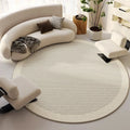 Round Beige Minimalist Rug